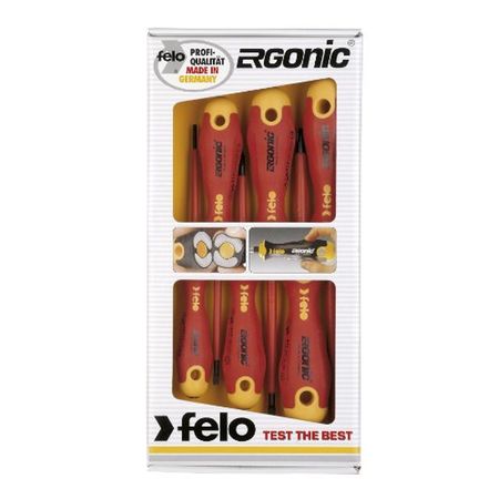 FELO Slotted And Phillips Insulated Ergonic Screwdriver Set (6-Piece) 0715753169
